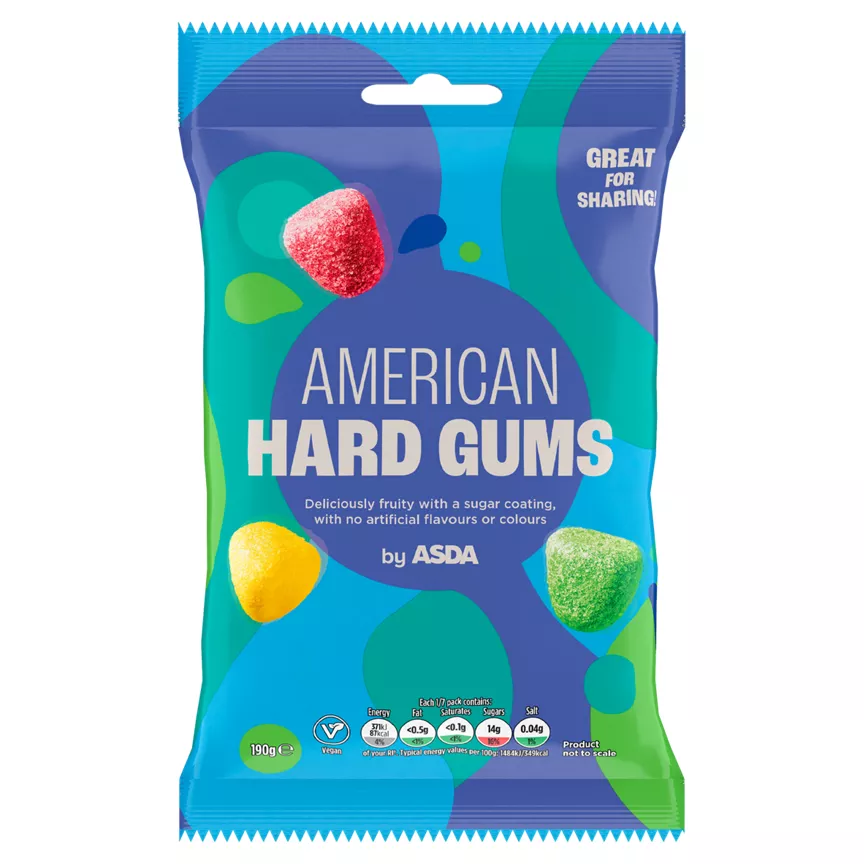 ASDA American Hard Gums 190g are suitable for vegans