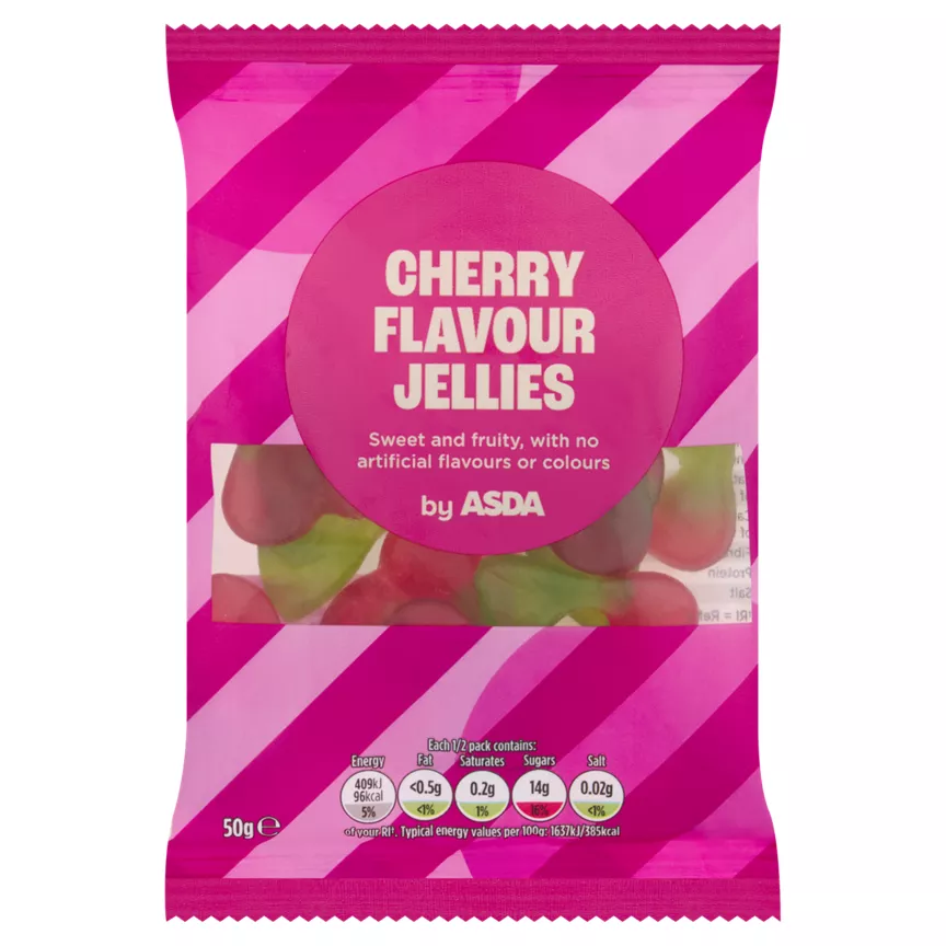 ASDA Cherry Flavour Jellies 50g are not vegan