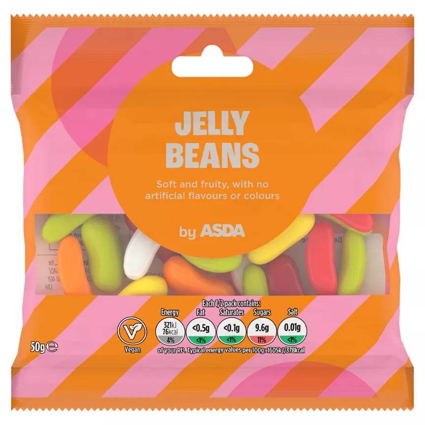 ASDA Jelly Beans 50g are suitable for vegans