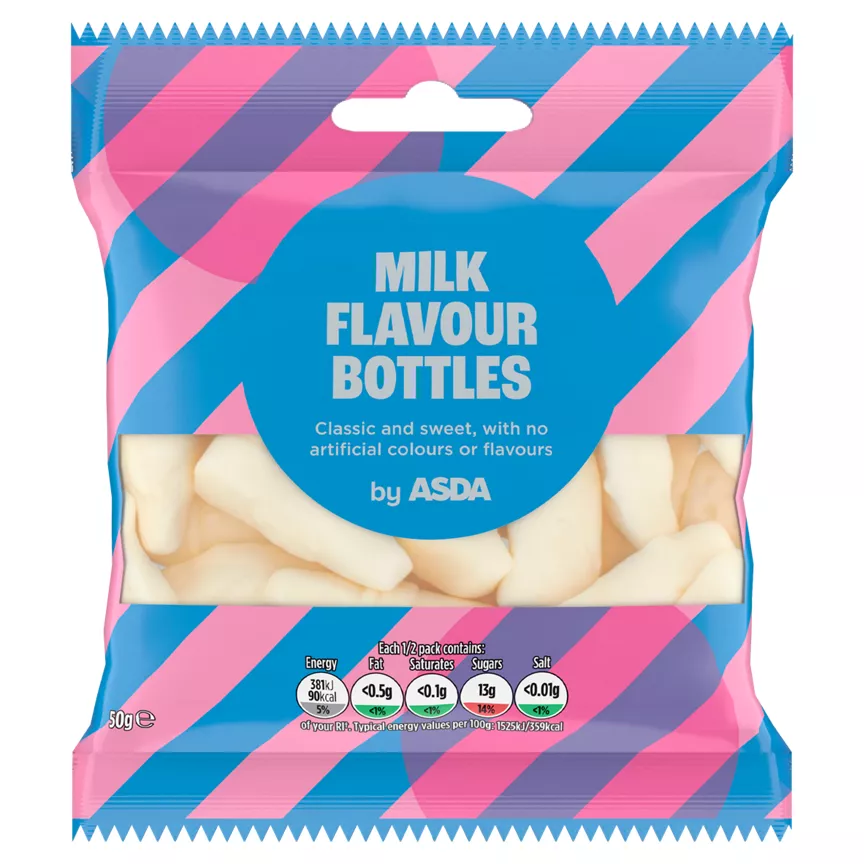 ASDA Milk Flavour Bottles 50g are not vegan