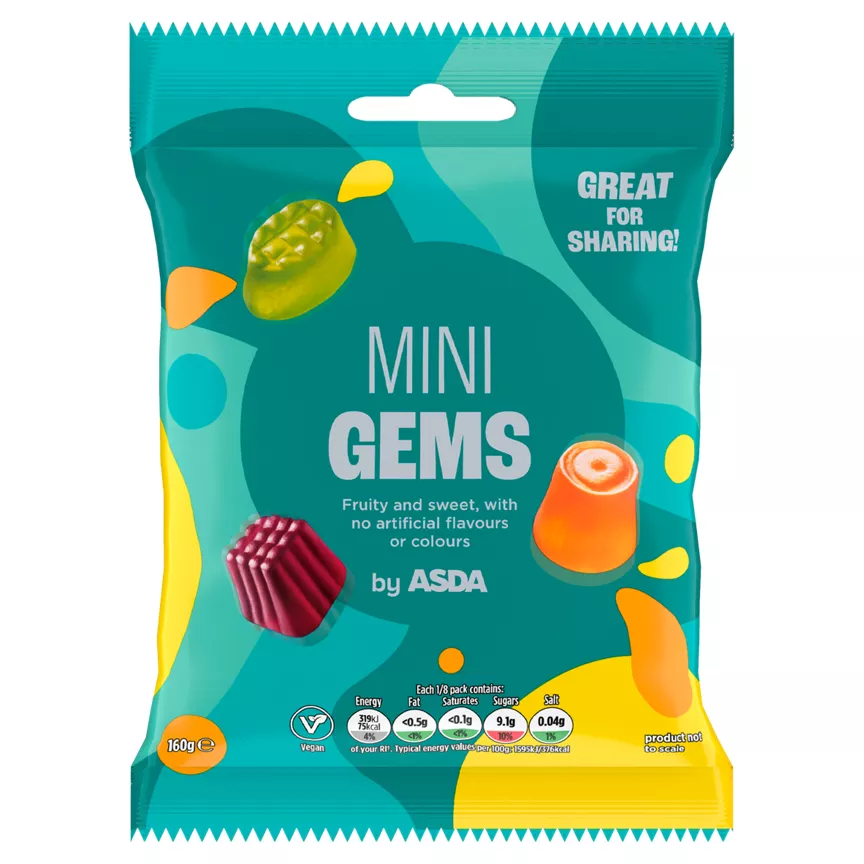 ASDA Mini Gems 160g are vegan-friendly