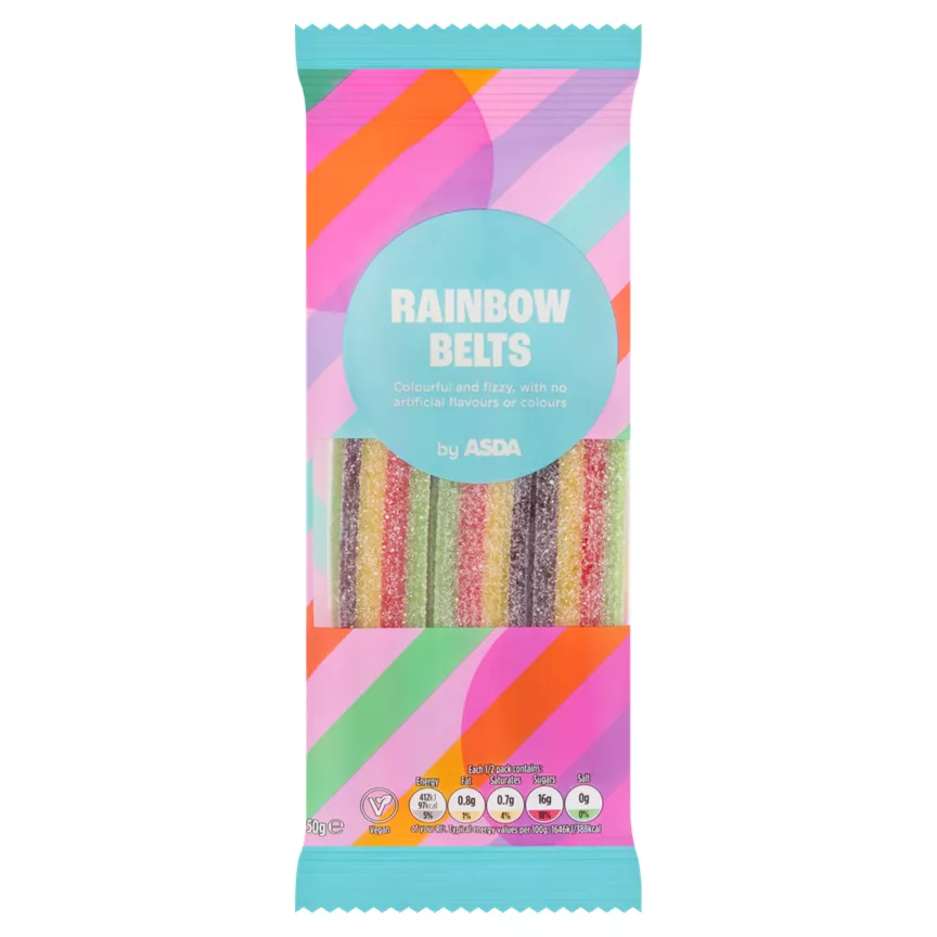 ASDA's Rainbow Belts 50g are vegan-friendly