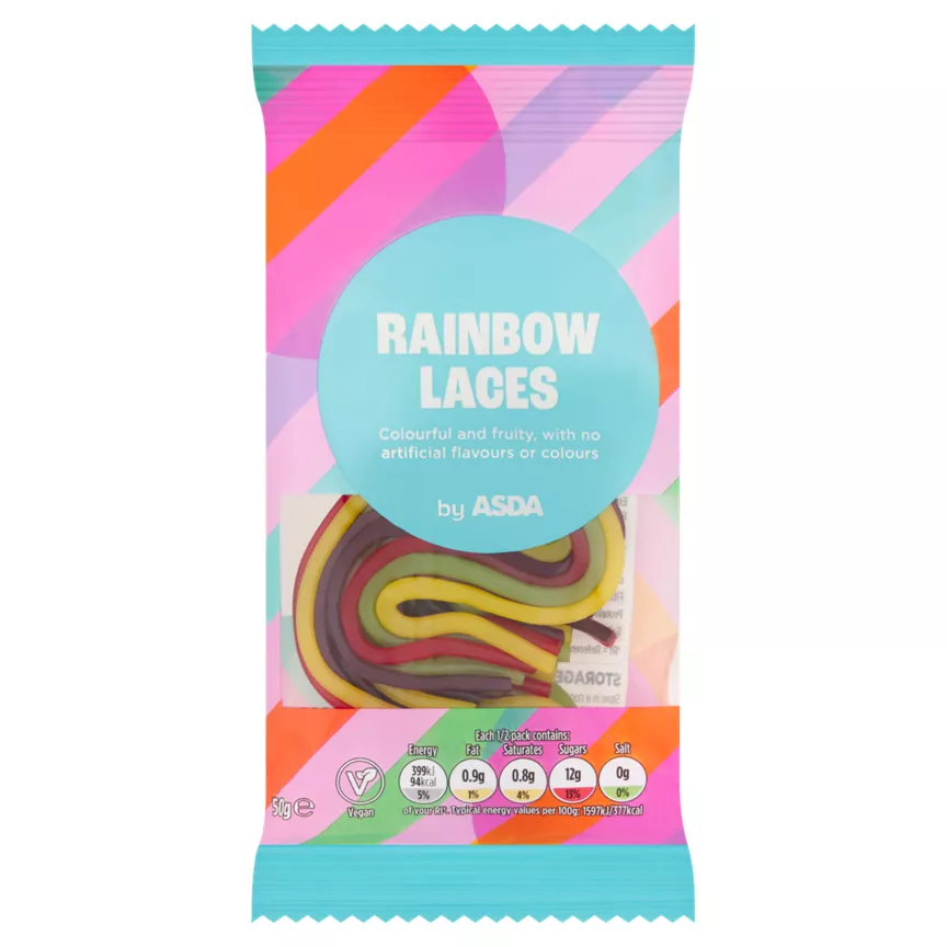 ASDA Rainbow Laces 50g are suitable for vegans