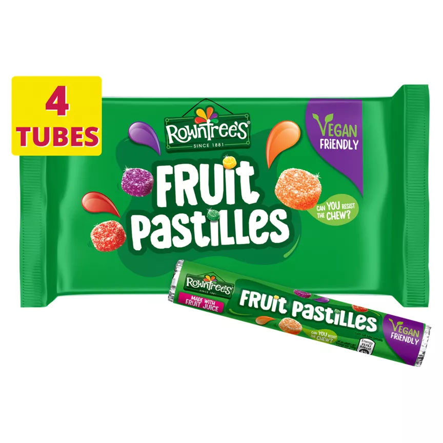 Rowntree's Fruit Pastilles Tubes are vegan-friendly