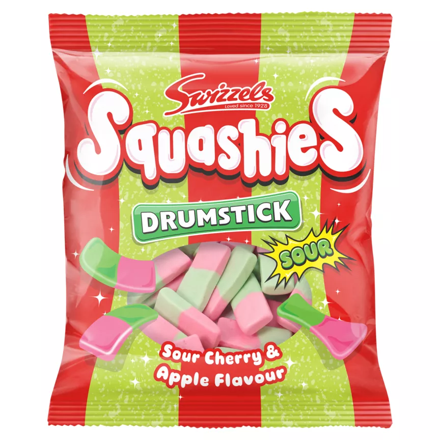 Swizzels Squashies Drumstick Sour Cherry & Apple Flavour is not suitable for vegans