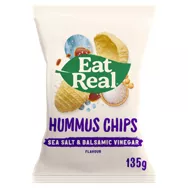 Eat Real Hummus Chips Sea Salt & Balsamic Vinegar Flavour are suitable for vegans