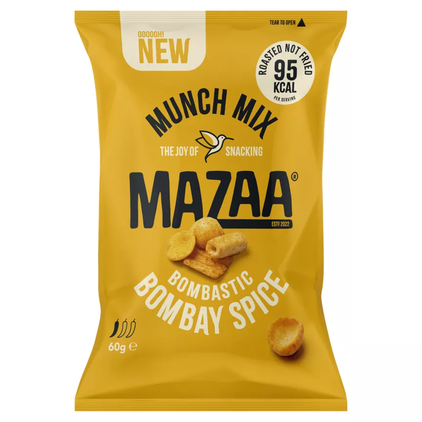 Mazaa Munch Mix Bombastic Bombay Spice is suitable for vegans and vegetarians