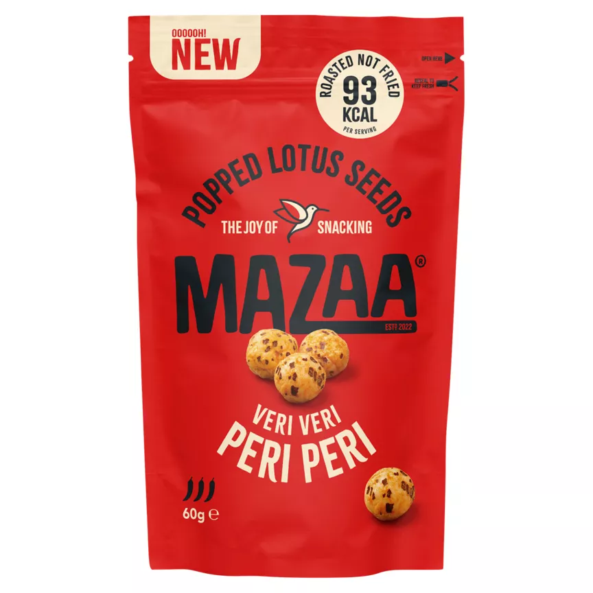 Mazaa Popped Lotus Seeds Veri Veri Peri Peri is Vegan-friendly and vegetarian