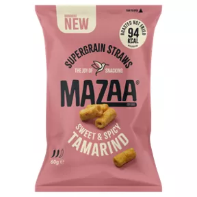 Mazaa Supergrain Straws Sweet & Spicy Tamarind are vegan-friendly and vegetarian