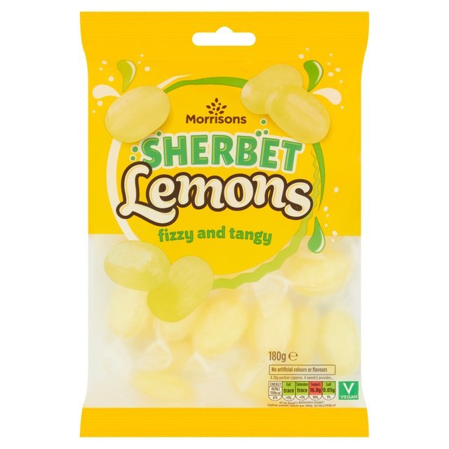 Morrisons Sherbet Lemon Sweets are vegan-friendly.