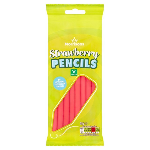 Morrisons Strawberry Pencils are vegan-friendly and vegetarian