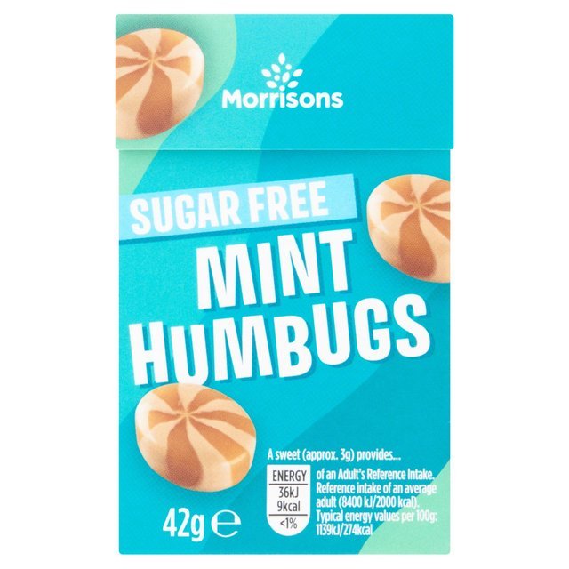 Morrisons Sugar-Free Mint Humbugs are not vegan, but they are vegetarian