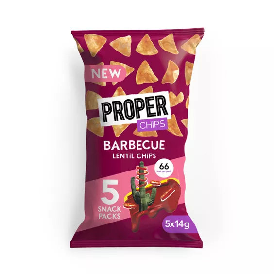 Properchips Barbecue Lentil Chips are suitable for vegans and vegetarians