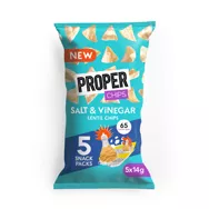 Properchips Salt & Vinegar Lentil Chips are suitable for vegans and vegetarians