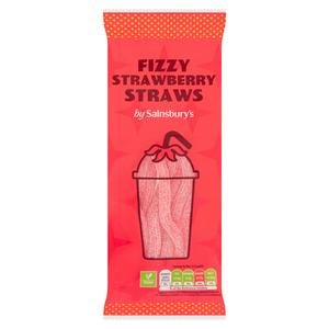 Sainsbury's Fizzy Strawberry Straws Sweets are vegan-friendly and vegetarian