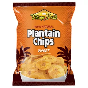 Village Pride Plantain Chips Sweet are vegan-friendly and vegetarian